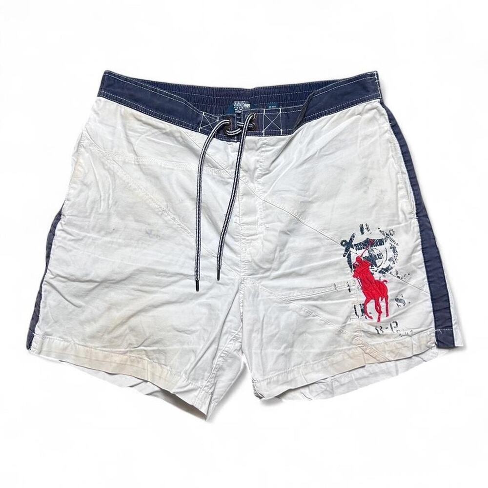 Polo Ralph Lauren 90s Vintage Naval Surplus Big Pony Swim Trunks Mesh Shorts L